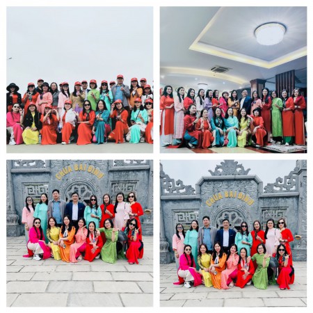 Tổ chức chuyến đi giao lưu chuyên môn và học tập thực tế lịch sử, văn hóa tại Ninh Bình - Hưởng ứng tuần lễ áo dài năm 2024 - Trường THCS Kỳ Long.